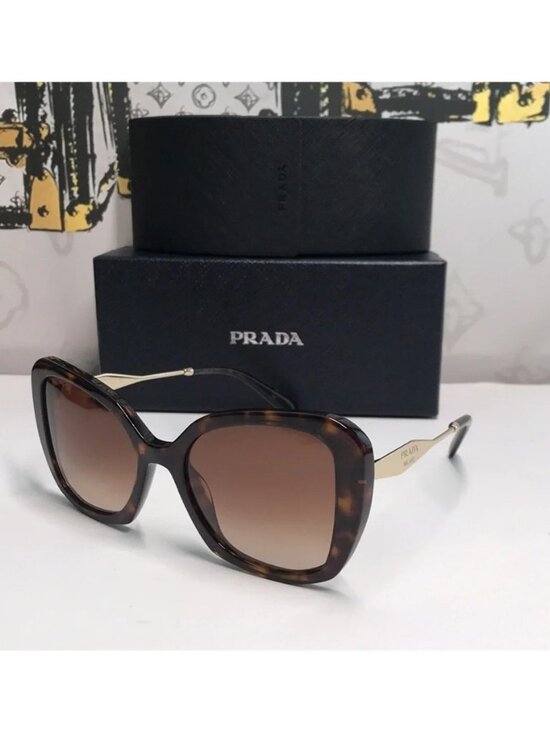 New Authentic ?️ Prada SPR 03Y VAU-6S1 Sunglasses – Honey Tortoise / Brown Grad main image 13